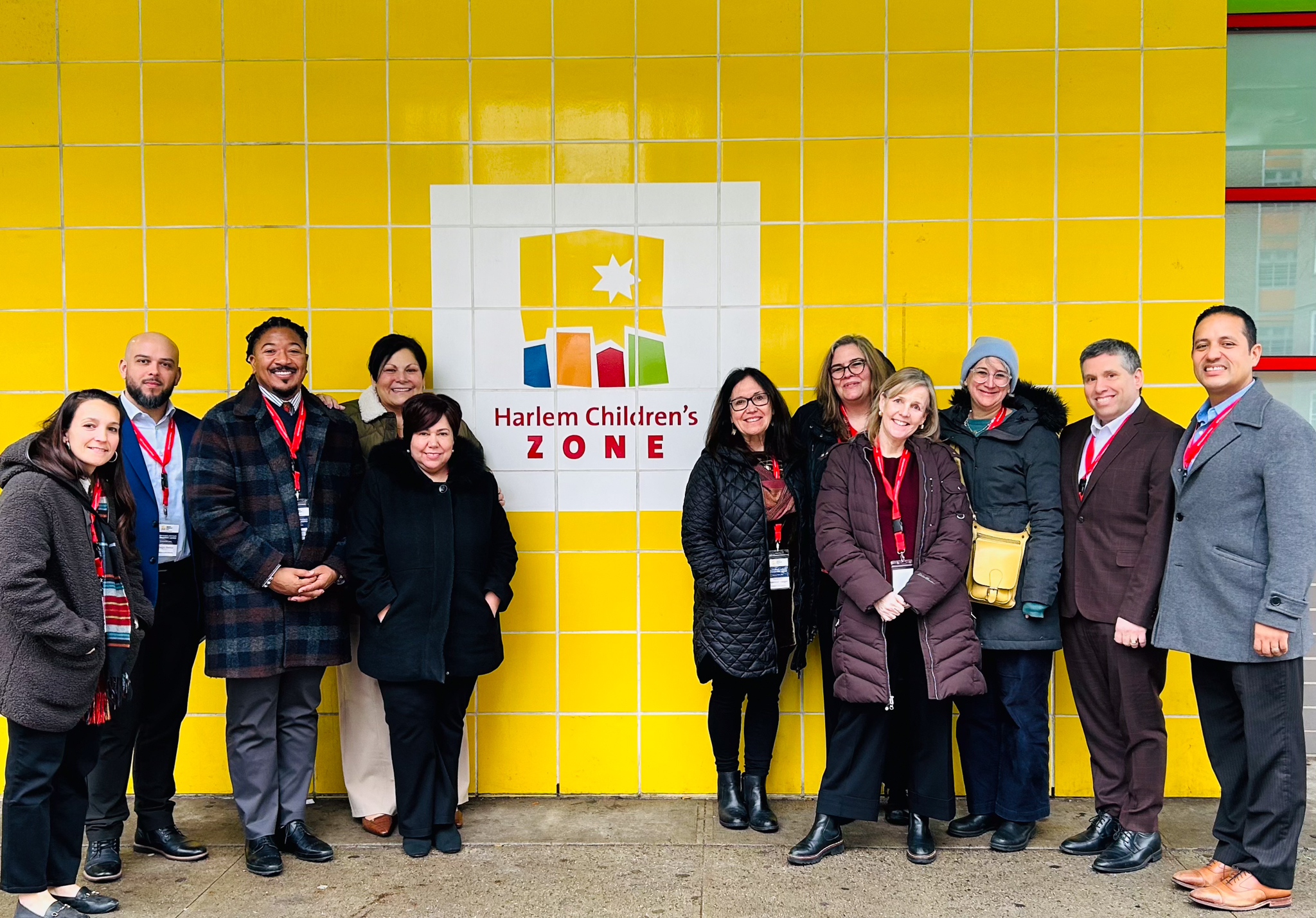 Members of the Chelsea Children's Cabinet pictured outside the Harlem Children's Zone in Harlem, N.Y.